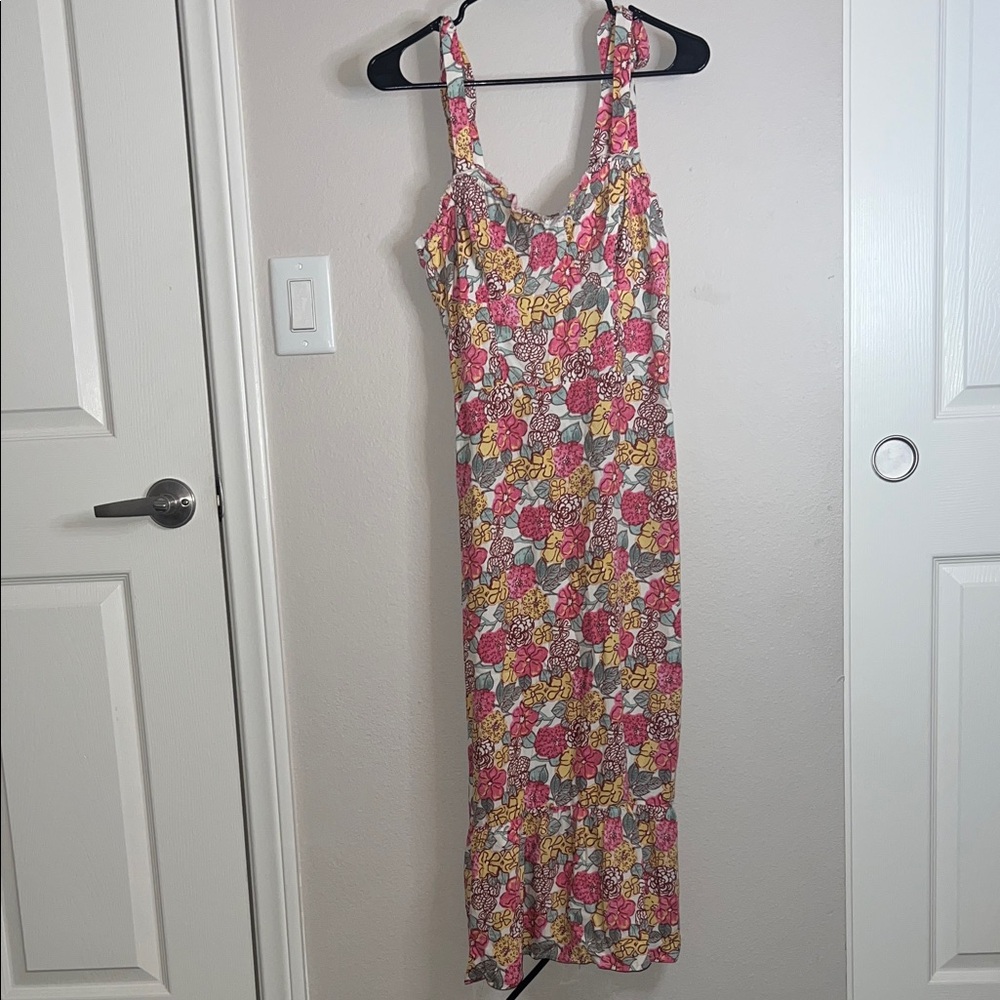 Mimi Chica Floral Print Dress with Pink and Yellow Accents
